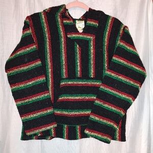 Frank's Textiles Mexican Baja hoodie sweater hippie Pancho sizeS